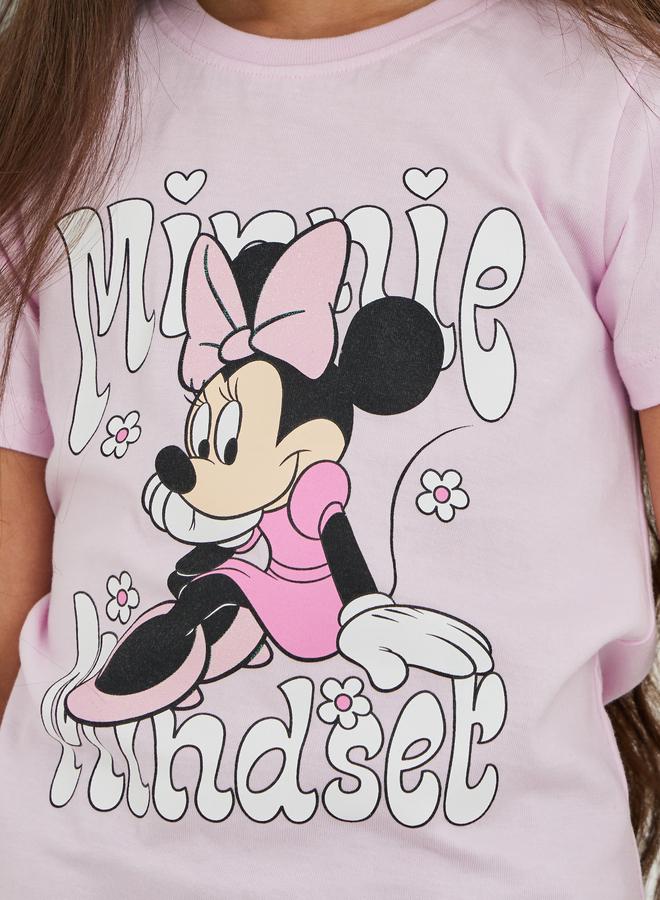 Styli Girls Minnie Mouse Print Short Sleeve Oversized T-Shirt - Image 3